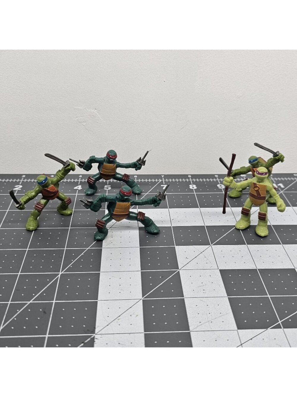 TMNT Mini Ninja Turtle Figures 2013 Playmates Cake Toppers Lot Action Figures